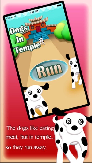 Make three dogs in temple jump