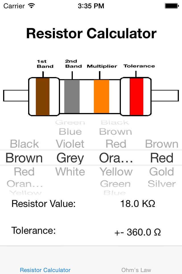 Resistor Color Calculator screenshot 2