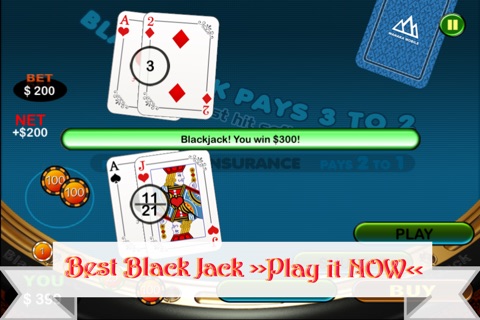 A Classic BlackJack - Perfect Real Casino BJ Cards Game screenshot 2