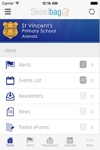 St Vincent's Primary School Aranda - Skoolbag screenshot 2