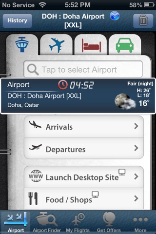Doha Airport (DOH) Flight Tracker Radar serving Qatar and emirates screenshot 2