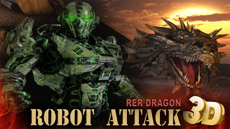 Red Dragon Robot Attack - An Epic 3D Arial battlefield apocalypse