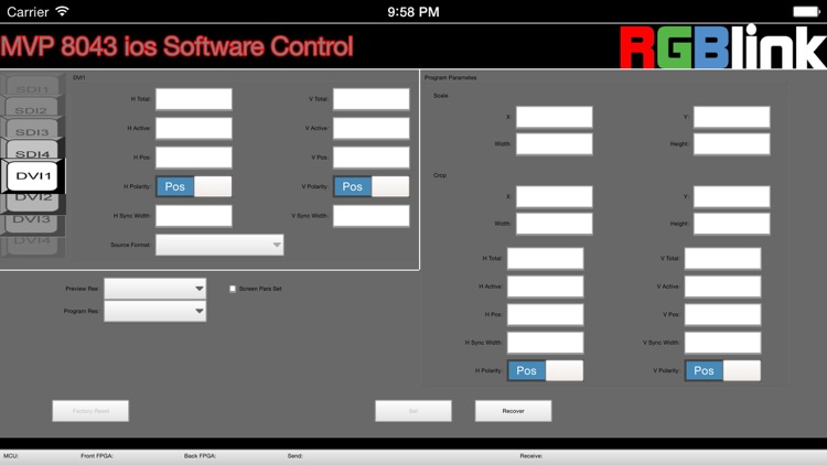 MVP 8043 Software Control