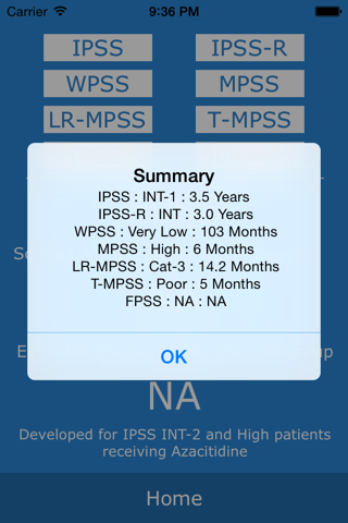 Comprehensive MDS Risk Calculator screenshot 2