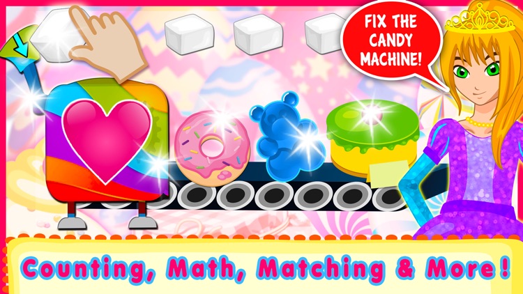 Valentine's Princess Candy Kitchen Deluxe -  Educational Games for kids & Toddlers to teach Counting Numbers, Colors, Alphabet and Shapes! screenshot-3