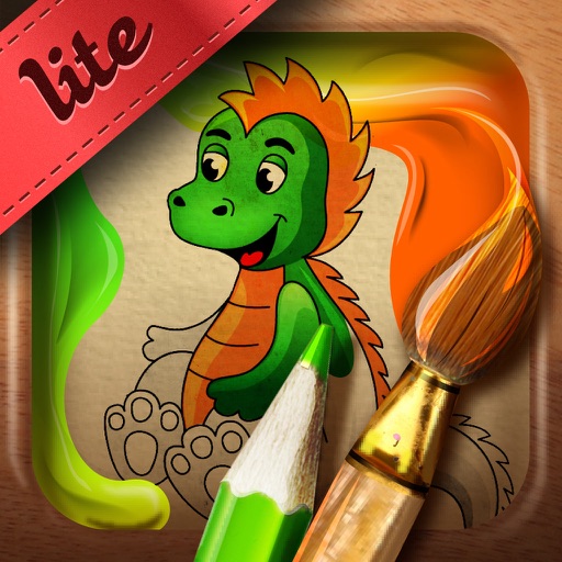 Coloring book. Dino baby. Lite Icon