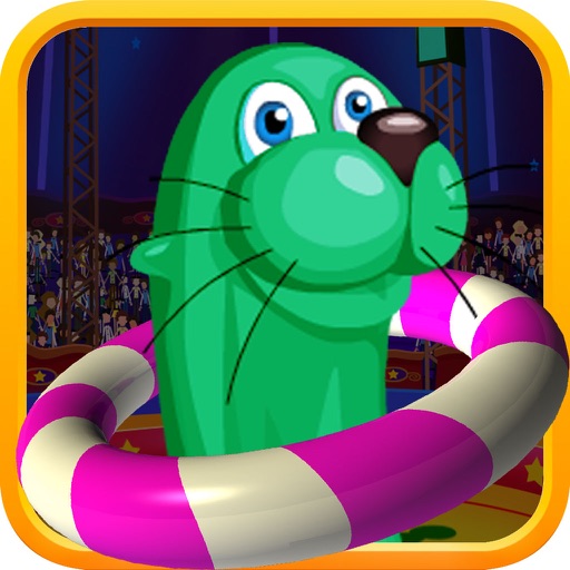 Amazing Rainbow Circus Ring Toss on Seals iOS App