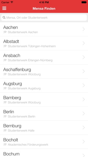 Meine Mensa - Speiseplan für alle Universitäten und Hochschu(圖2)-速報App