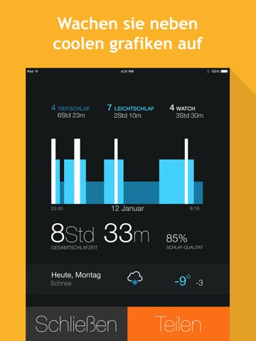 Smart Alarm Clock HD: sleep cycles and night sounds recording screenshot 2