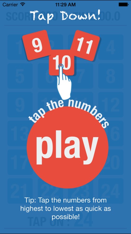 Tap Down - A Numbers Game to Test Your Speed