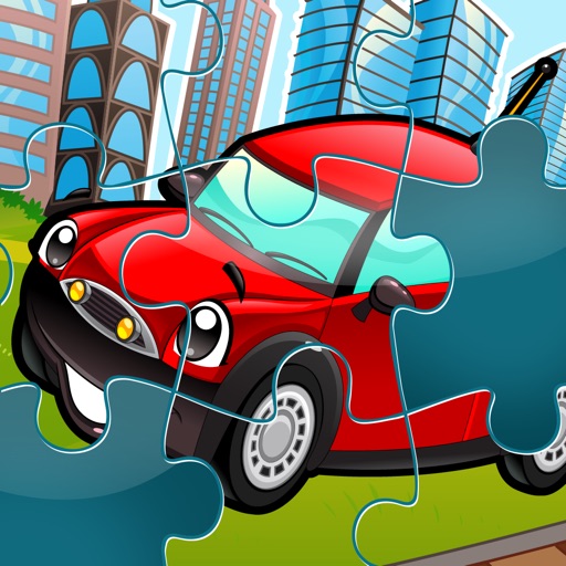 A City Jigsaw Puzzle for Pre-School Children with Vehicles