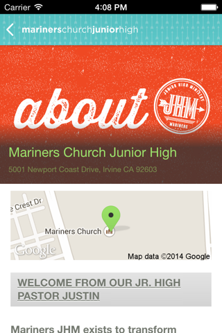 Mariners CHURCH JHM App screenshot 2