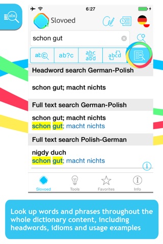 German <-> Polish Slovoed Compact talking dictionary screenshot 2