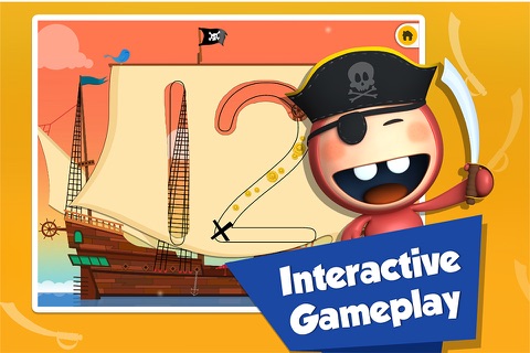 Icky the Pirate - Treasure Deck - Learn 1234 Number Writing FREE screenshot 2