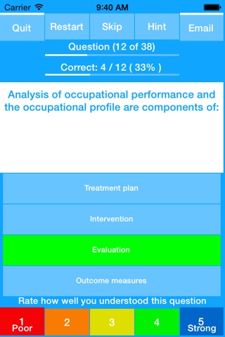 Occupational Therapy - NBCOT Study Quiz Exam 2016 screenshot 2