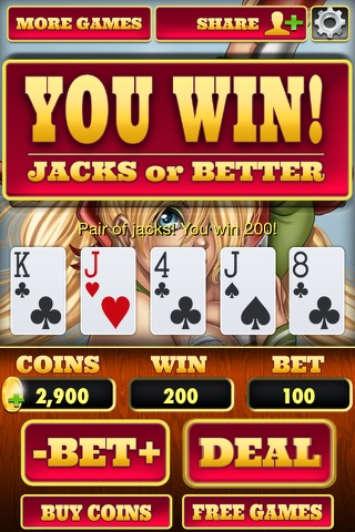 Play Cheeky X'mas Video Poker, Jacks Or Better & Las Vegas Casino Style Christmas Card Games for Free ! screenshot 2