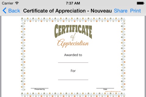 Appreciation Certificates 01 screenshot 2