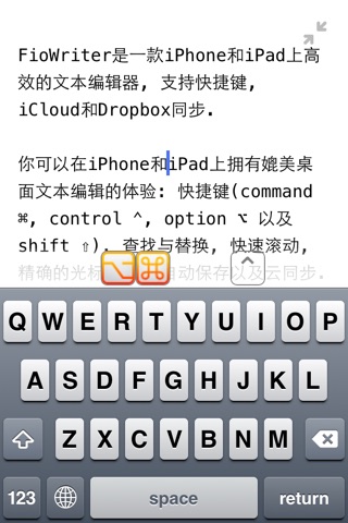 FioWriter - Productive text editor for iPhone & iPad with command keys and cloud sync screenshot 3