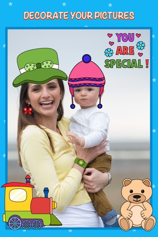 iStickOn Baby Love Sticker camera photo booth dress up retouch for kids and mom PRO screenshot 3