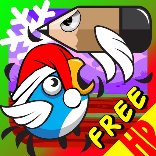 A King Bird Vs Flying Pencils - Christmas Edition HD Free iOS App