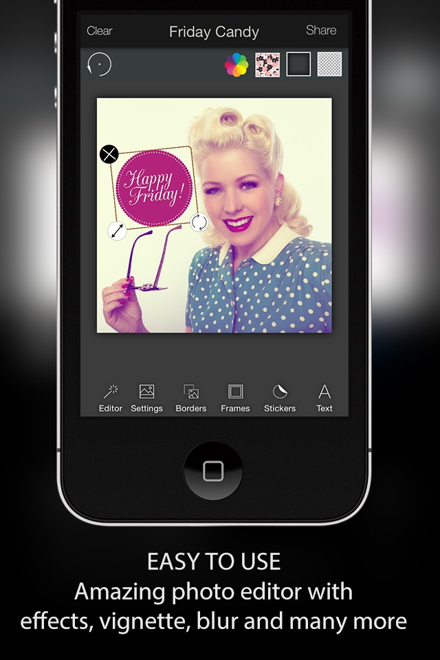 Friday Candy : Best Happy Friday & Weekend Camera - Add sticker and frame over image screenshot 3
