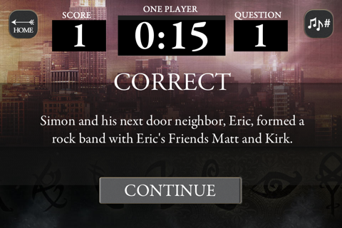 Mortal Instruments Multiplayer Trivia screenshot 3