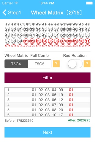 ShrinK for Power Ball -- scientific lottery shrink (filter) app screenshot 2