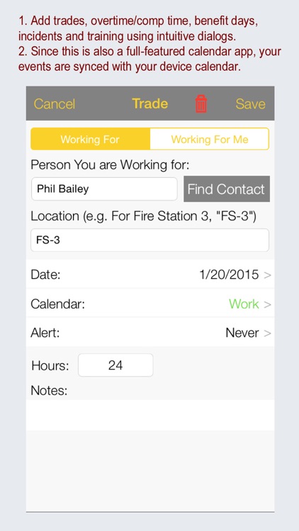 FireSync Shift Calendar