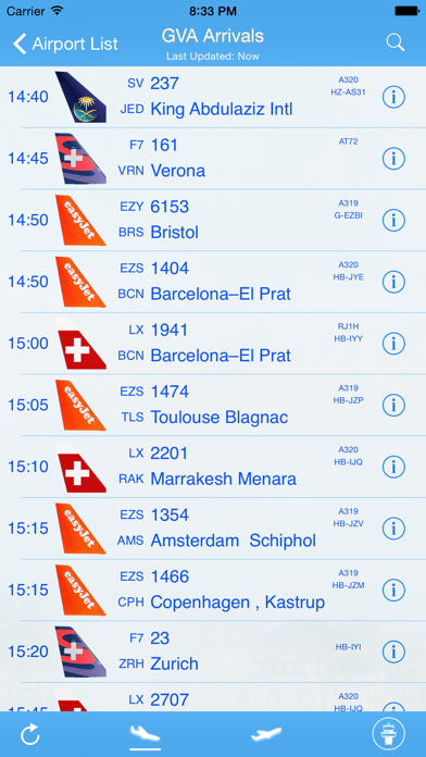 Swiss Airport - iPlane Flight Information Screenshot 1