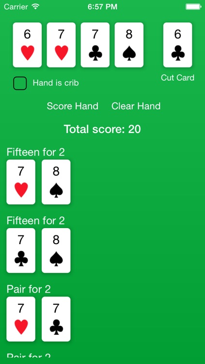 Cribbage Hand Scorer