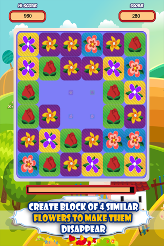 A Flowers Match 4 Puzzle Logic App - Super Addictive and Fun Free Games screenshot 4