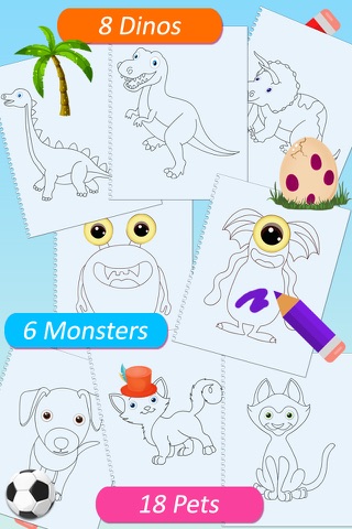 Paint & Dress up your animals- drawing, coloring and dress up game for kids screenshot 2