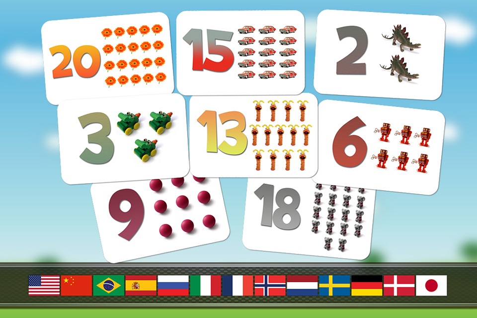 Numbers game 1 to 20 flashcards screenshot 2