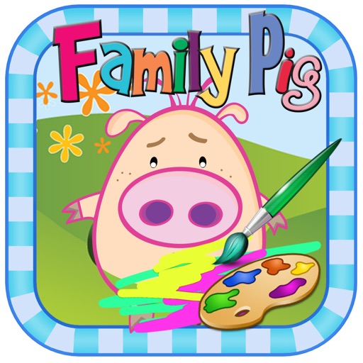 Coloring Book For Family Pig Edition Icon