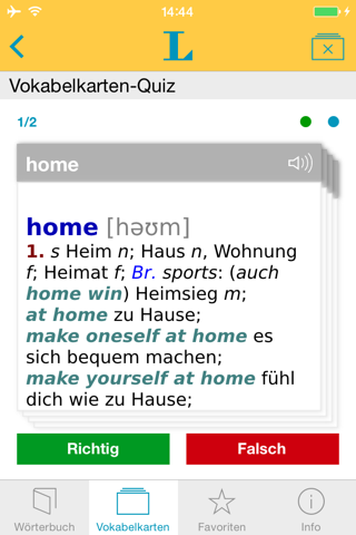 Englisch <-> Deutsch Wörterbuch Basic mit Sprachausgabe screenshot 3
