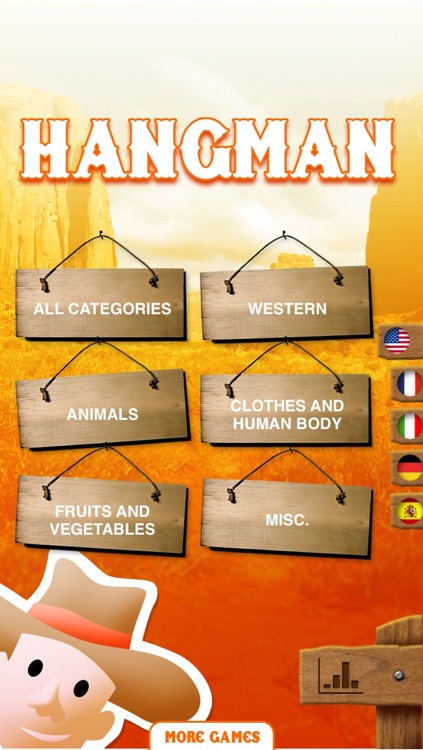Hangman for kids - A classic Hangman game in 5 languages