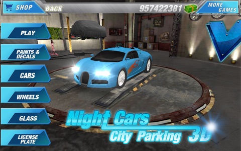Night cars city parking 3D screenshot 3