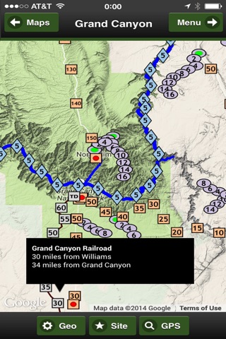Grand Canyon OFFLINE Road and Trail Map screenshot 3