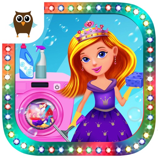 Princess Castle Cleanup, Kitchen, Bedroom, Bathroom and Wardrobe Chores - Kids Game Icon