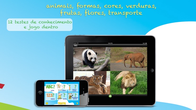 ABC para Crianças: Aprenda Português - Letras, Números e Palavras com Animais, Formas, Cores, Frutas e Legumes Grátis Livre Gratuito