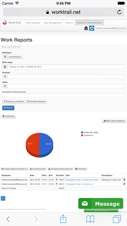 WorkTrail - Time Tracking