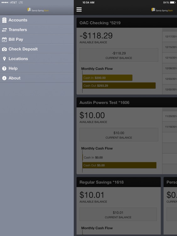 Sandy Spring Bank iPad Version
