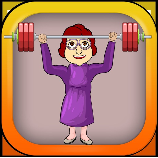 Old Granny Lifting Weights - Weightlifting Free Icon