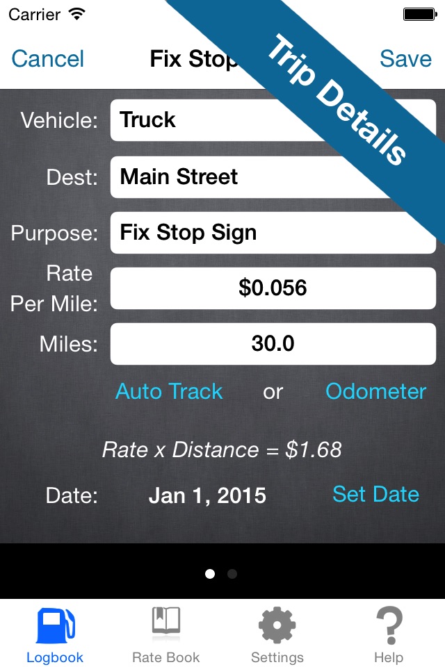 Mileage Expense Log 7 - Miles Tracker for Business, Tax, and Charity Deductions screenshot 4