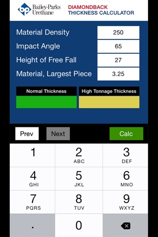 Bailey Parks Urethane - Diamondback® Thickness Calculator screenshot 3