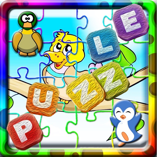 Kids dog cat puzzle games icon