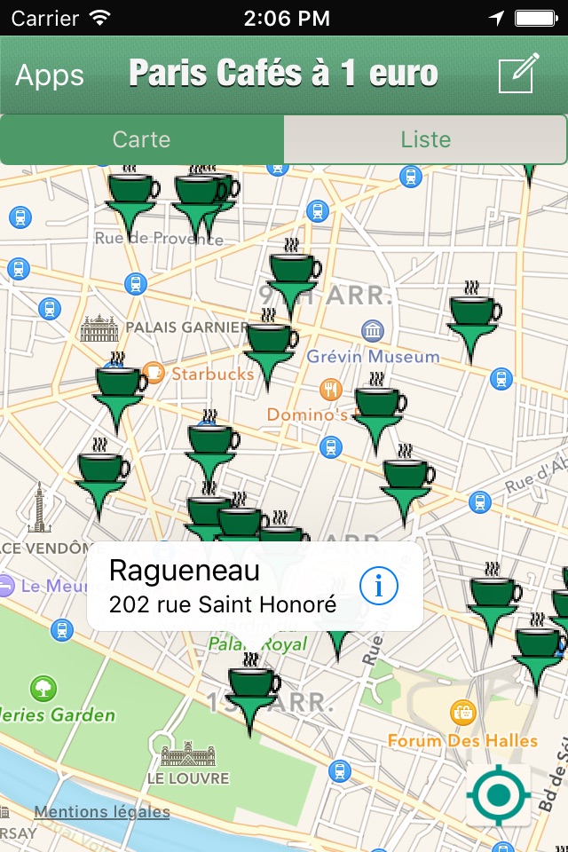 Cafés de Paris à 1 euro screenshot 2