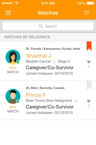 Instapeer:Cancer Peer Matching screenshot 3