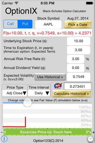 Black-Scholes Option Calculator screenshot 4