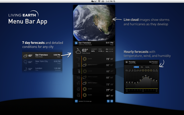 Living Earth - Desktop Weather & World Clock(圖2)-速報App